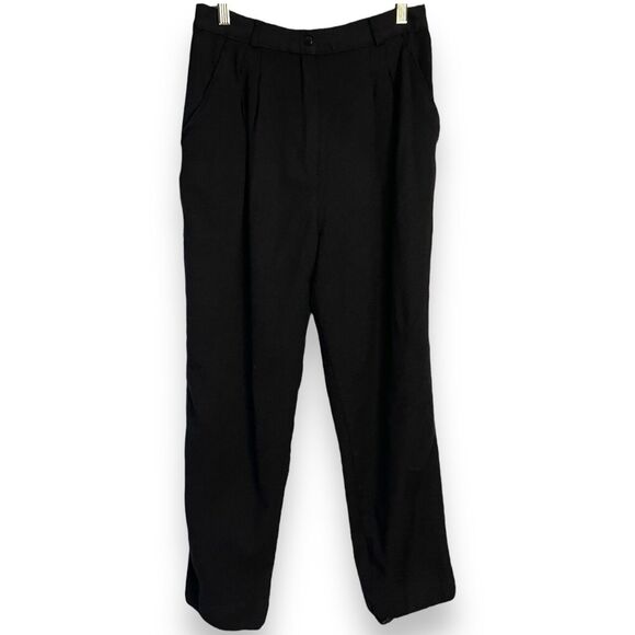 Collections Internationale Wool Dress Pants Women's 10 Black Pockets Retro Zip - Picture 2 of 13